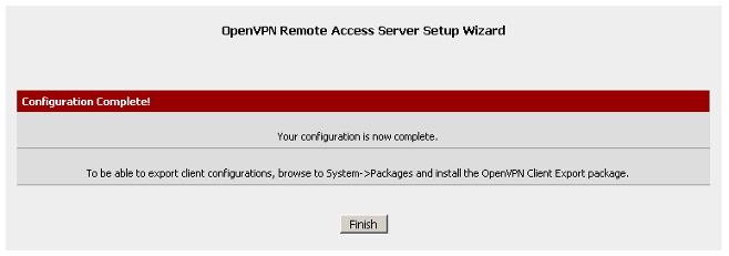 Configuration Complete